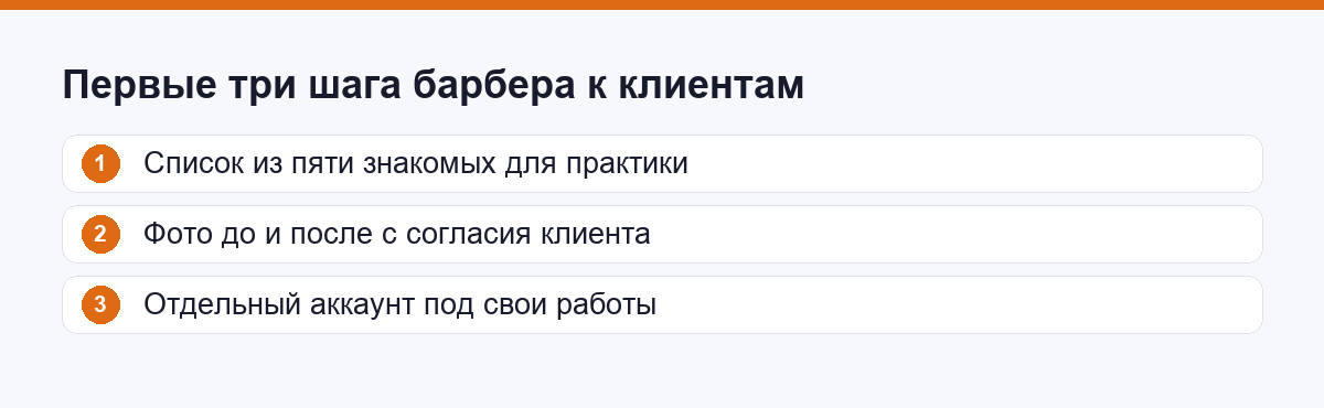 Три первых шага барбера к своим клиентам