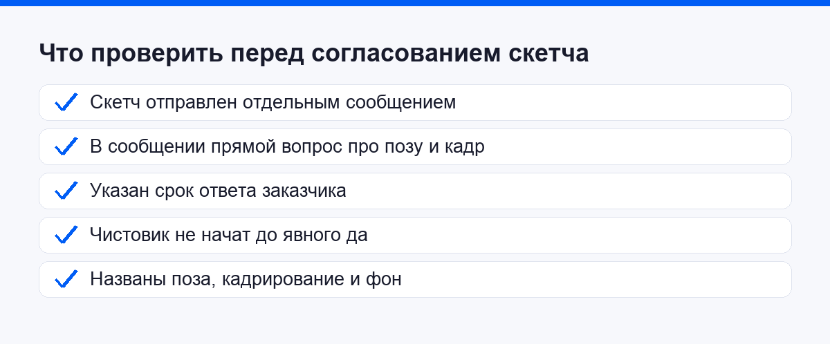 Что проверить перед согласованием скетча