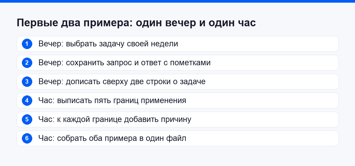 Как собрать первые два примера за вечер и час