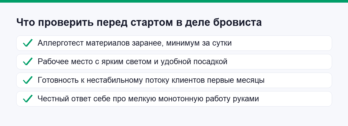 Что проверить перед стартом в деле бровиста