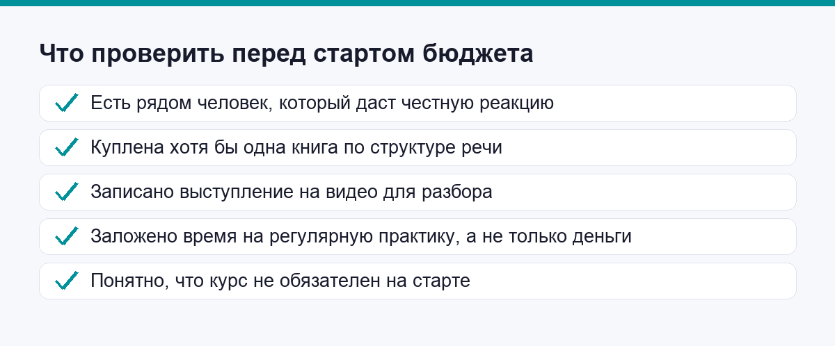 Что проверить перед стартом бюджета