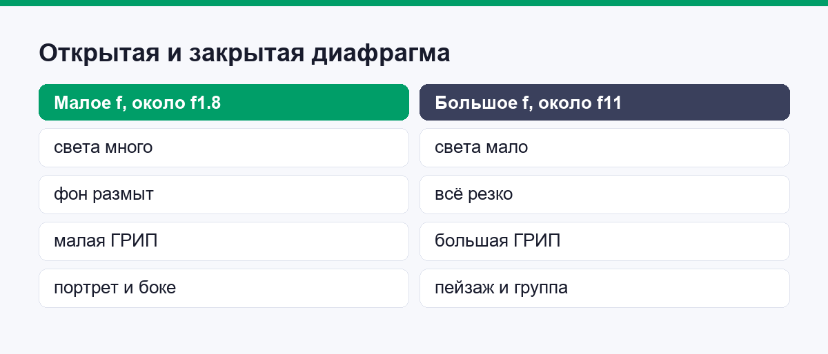 Открытая и закрытая диафрагма: что происходит с фоном