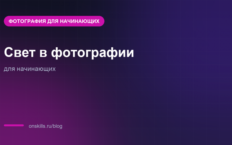 Свет в фотографии для начинающих: как видеть и использовать