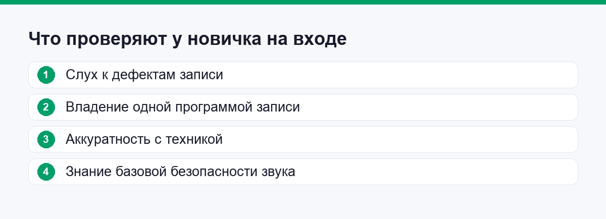 Что проверяют у новичка на входе